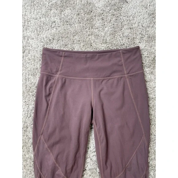 Athleta Leggings Womens Large Petite Purple Mesh High Rise Yoga Activewear Gym - Picture 3 of 11